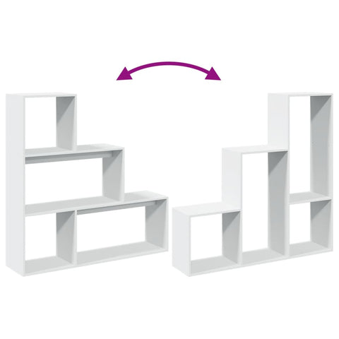 vidaXL Room Divider Bookcase 3-Tier White 123x29x123 cm Engineered Wood