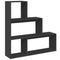vidaXL Room Divider Bookcase 3-Tier Black 123x29x123 cm Engineered Wood