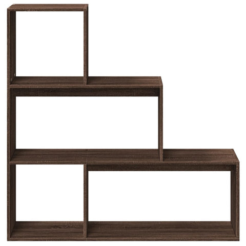 vidaXL Room Divider Bookcase 3-Tier Brown Oak 123x29x123 cm Engineered Wood
