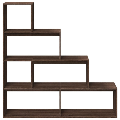 vidaXL Room Divider Bookcase 4-Tier Brown Oak 143.5x29x143.5 cm Engineered Wood