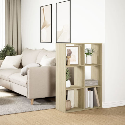 vidaXL Room Divider Bookcase Sonoma Oak 69.5x29x103.5 cm Engineered Wood