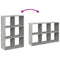 vidaXL Room Divider Bookcase Concrete Grey 69.5x29x103.5 cm Engineered Wood