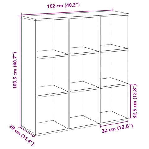 vidaXL Room Divider Bookcase Sonoma Oak 102x29x103.5 cm Engineered Wood
