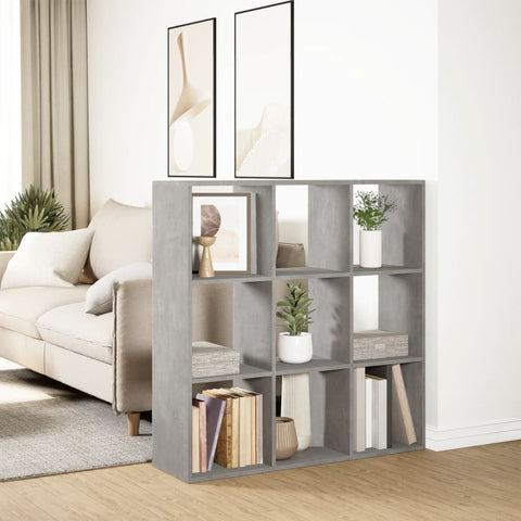 vidaXL Room Divider Bookcase Concrete Grey 102x29x103.5 cm Engineered Wood