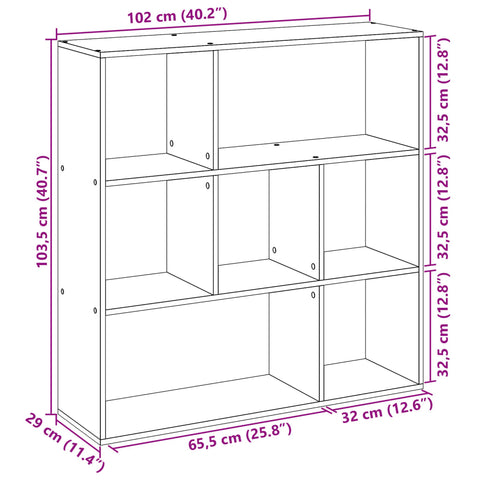 vidaXL Room Divider Bookcase White 102x29x103.5 cm Engineered Wood