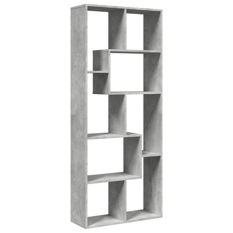vidaXL Room Divider Bookcase Concrete Grey 67x25x161.5 cm Engineered Wood
