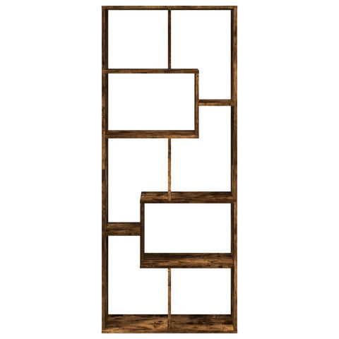 vidaXL Room Divider Bookcase Smoked Oak 67x25x161.5 cm Engineered Wood