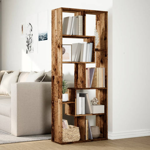 vidaXL Room Divider Bookcase Old Wood 67x25x161.5 cm Engineered Wood