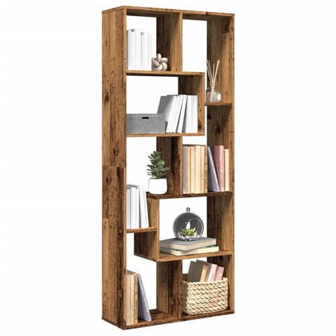 vidaXL Room Divider Bookcase Old Wood 67x25x161.5 cm Engineered Wood