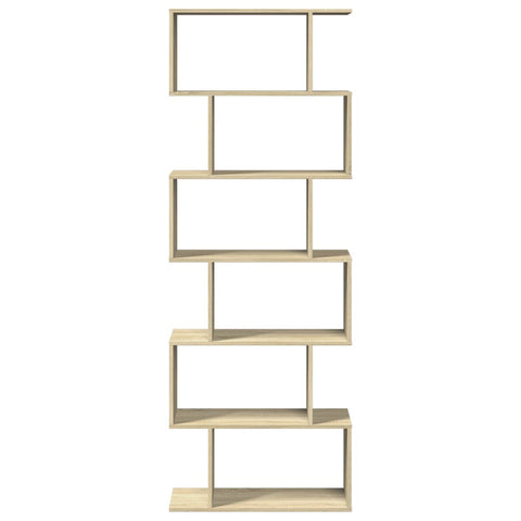 vidaXL Room Divider Bookcase 6-Tier Sonoma Oak 70x24x193 cm Engineered Wood