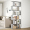 vidaXL Room Divider Bookcase 6-Tier Concrete Grey 70x24x193 cm Engineered Wood
