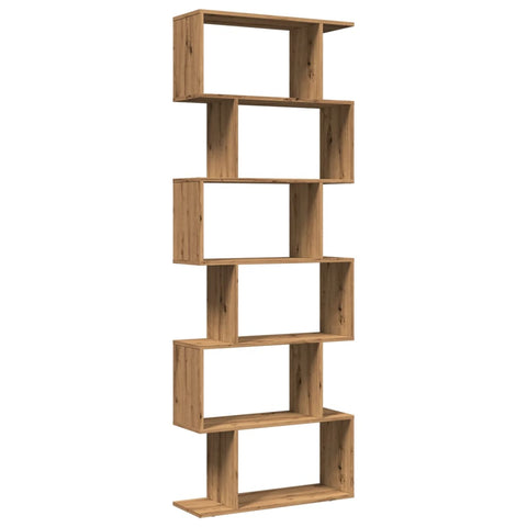 vidaXL Room Divider Bookcase 6-Tier Artisan Oak 70x24x193 cm Engineered Wood