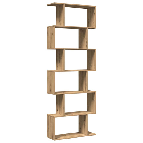 vidaXL Room Divider Bookcase 6-Tier Artisan Oak 70x24x193 cm Engineered Wood