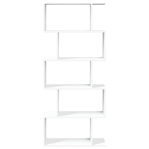 vidaXL Room Divider Bookcase 5-Tier White 70x24x161 cm Engineered Wood