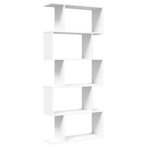 vidaXL Room Divider Bookcase 5-Tier White 70x24x161 cm Engineered Wood