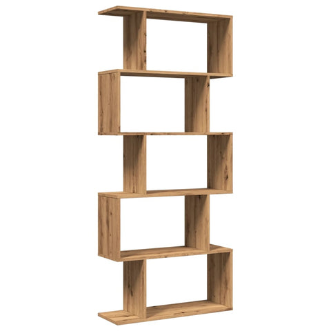 vidaXL Room Divider Bookcase 5-Tier Artisan Oak 70x24x161 cm Engineered Wood