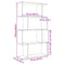 vidaXL Room Divider Bookcase 4-Tier Black 70x24x129 cm Engineered Wood