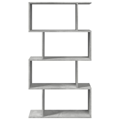 vidaXL Room Divider Bookcase 4-Tier Concrete Grey 70x24x129 cm Engineered Wood