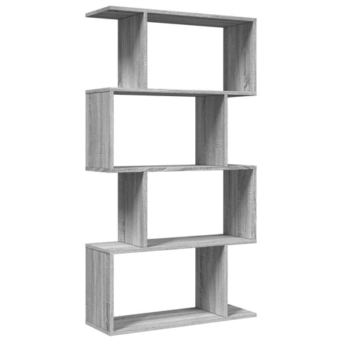 vidaXL Room Divider Bookcase 4-Tier Grey Sonoma 70x24x129 cm Engineered Wood
