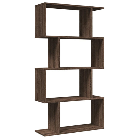 vidaXL Room Divider Bookcase 4-Tier Brown Oak 70x24x129 cm Engineered Wood