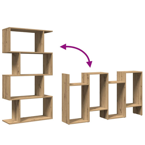 vidaXL Room Divider Bookcase 4-Tier Artisan Oak 70x24x129 cm Engineered Wood