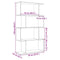 vidaXL Room Divider Bookcase 4-Tier Artisan Oak 70x24x129 cm Engineered Wood