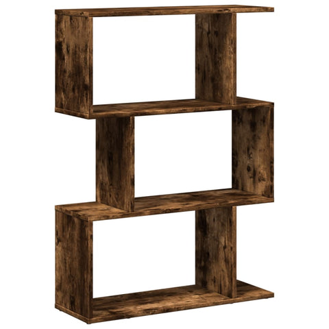 vidaXL Room Divider Bookcase 3-Tier Smoked Oak 70x24x97 cm Engineered Wood
