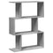 vidaXL Room Divider Bookcase 3-Tier Grey Sonoma 70x24x97 cm Engineered Wood