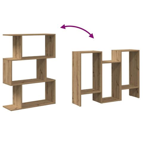 vidaXL Room Divider Bookcase 3-Tier Artisan Oak 70x24x97 cm Engineered Wood