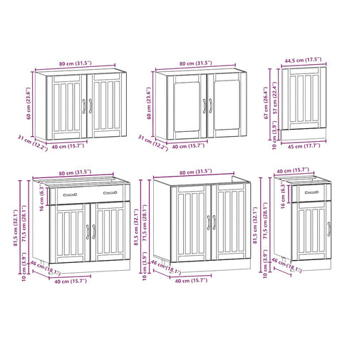 vidaXL 7 Piece Kitchen Cabinet Set Kalmar Sonoma Oak Engineered Wood