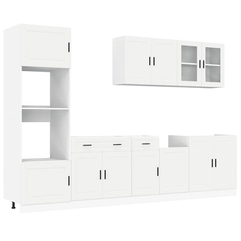 vidaXL 7 Piece Kitchen Cabinet Set Porto White Engineered Wood