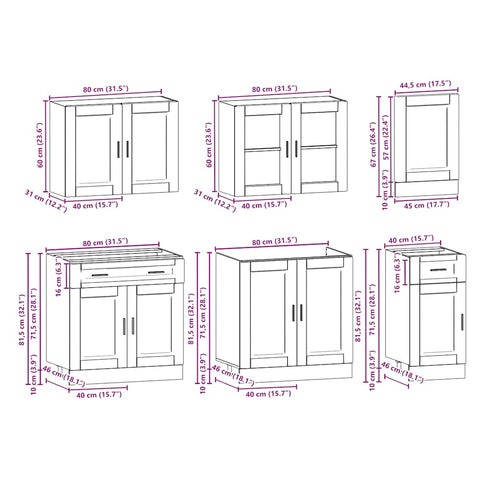 vidaXL 7 Piece Kitchen Cabinet Set Kalmar High Gloss White Engineered Wood