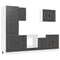 vidaXL 7 Piece Kitchen Cabinet Set Kalmar Black Engineered Wood