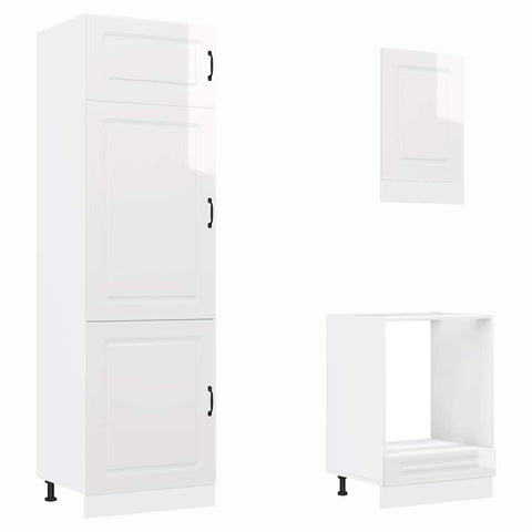 vidaXL 7 Piece Kitchen Cabinet Set Kalmar High Gloss White Engineered Wood