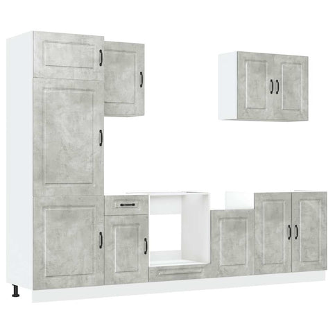 vidaXL 7 Piece Kitchen Cabinet Set Kalmar Concrete Grey Engineered Wood