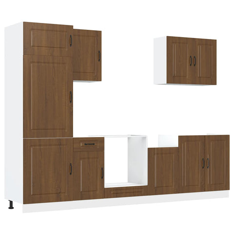 vidaXL 7 Piece Kitchen Cabinet Set Kalmar Brown Oak Engineered Wood