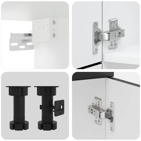 vidaXL 7 Piece Kitchen Cabinet Set Lucca Black Engineered Wood