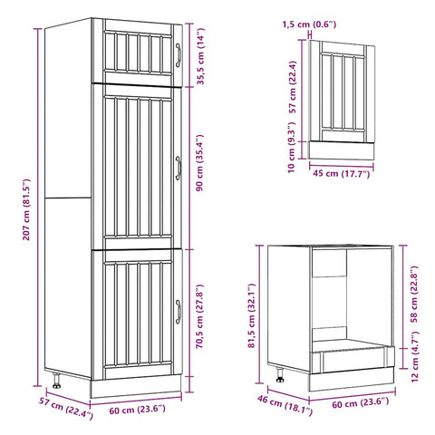 vidaXL 7 Piece Kitchen Cabinet Set Kalmar Sonoma Oak Engineered Wood