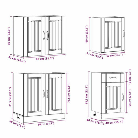vidaXL 7 Piece Kitchen Cabinet Set Lucca Artisan Oak Engineered Wood