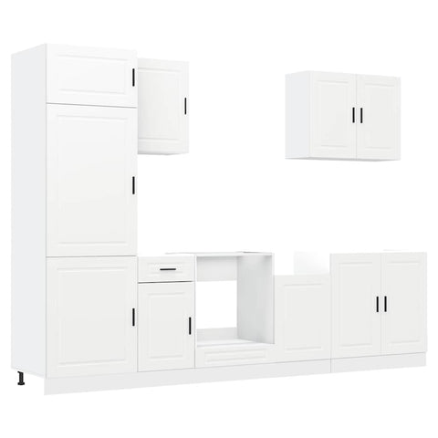 vidaXL 7 Piece Kitchen Cabinet Set Porto White Engineered Wood