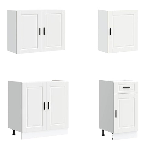 vidaXL 7 Piece Kitchen Cabinet Set Porto White Engineered Wood