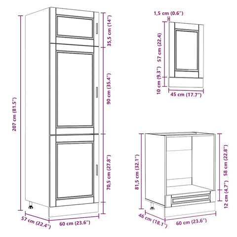 vidaXL 7 Piece Kitchen Cabinet Set Porto White Engineered Wood