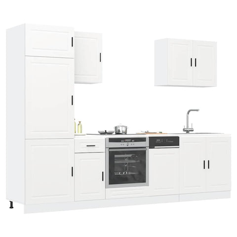 vidaXL 7 Piece Kitchen Cabinet Set Porto White Engineered Wood