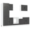 vidaXL 7 Piece Kitchen Cabinet Set Porto Black Engineered Wood