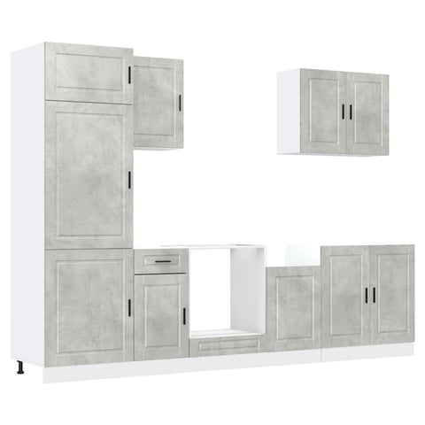 vidaXL 7 Piece Kitchen Cabinet Set Porto Concrete Grey Engineered Wood