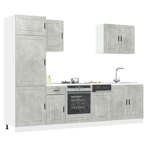 vidaXL 7 Piece Kitchen Cabinet Set Porto Concrete Grey Engineered Wood