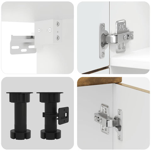 vidaXL 7 Piece Kitchen Cabinet Set Porto Smoked Oak Engineered Wood