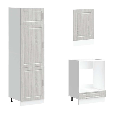 vidaXL 7 Piece Kitchen Cabinet Set Porto Grey Sonoma Engineered Wood