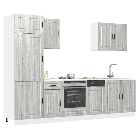 vidaXL 7 Piece Kitchen Cabinet Set Porto Grey Sonoma Engineered Wood