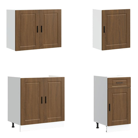 vidaXL 7 Piece Kitchen Cabinet Set Porto Brown Oak Engineered Wood